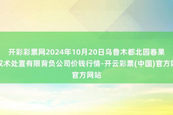 开彩彩票网2024年10月20日乌鲁木都北园春果业权术处置有限背负公司价钱行情-开云彩票(中国)官方网站